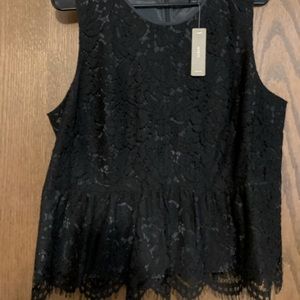 Jcrew lace peplum sleeveless top